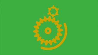 Yeşil ekran arkaplanındaki canlandırma video döngü dişlisi 