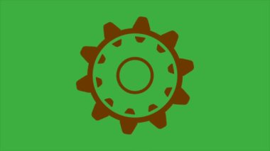Yeşil ekran arkaplanındaki canlandırma video döngü dişlisi 