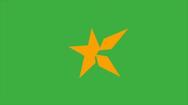 Yeşil ekran arkaplanındaki canlandırma video döngü yıldızı 