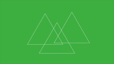 Yeşil ekran arkaplanındaki canlandırma video döngü üçgeni 