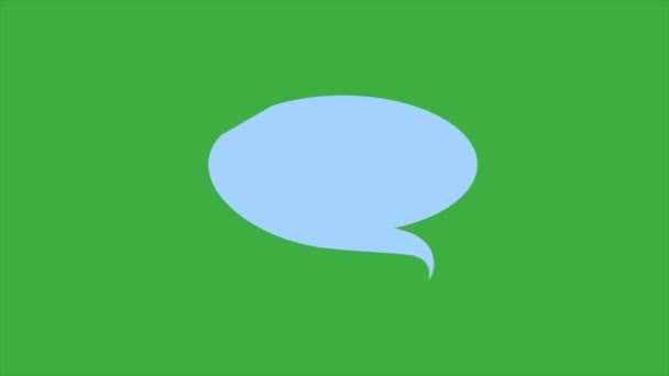 Animation Βίντεο Βρόχο Φούσκα Ομιλία Πράσινο Φόντο Οθόνη — Αρχείο Βίντεο