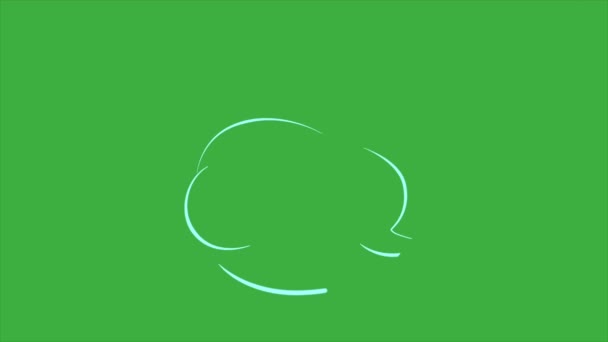 Animation Βίντεο Βρόχο Φούσκα Ομιλία Πράσινο Φόντο Οθόνη — Αρχείο Βίντεο