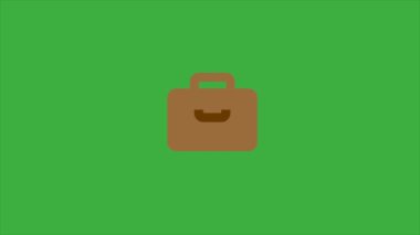 Yeşil ekran arkaplanındaki animasyon video işaret çantası 