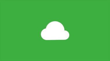 Yeşil ekran arkaplanındaki canlandırma video işaret bulutu