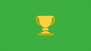 Yeşil ekran arka planında animasyon video işareti kupası