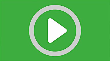 Yeşil ekran arka planında canlandırma video çalma işareti