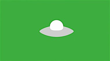 Yeşil ekran arka planında canlandırma video UFO işareti