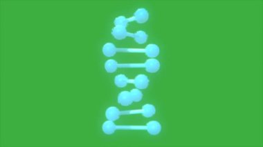 Yeşil ekran arka planında görüntü animasyonu DNA 'sı arıza efekti ve gürültü dokusu efektiyle