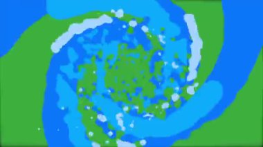 Animasyon video döngüsü sıvı element çizgi film efekti yeşil ekran arkaplanı üzerinde, video geçiş için iyi 