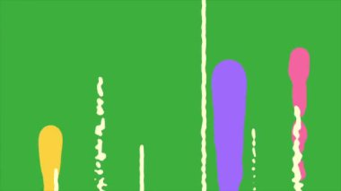 Animasyon video döngüsü sıvı element çizgi film efekti yeşil ekran arkaplanı üzerinde, video geçiş için iyi 