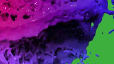 Animasyon video döngüsü 3d sıvı element efekti yeşil ekran arkaplanı üzerinde, video geçiş için iyi 