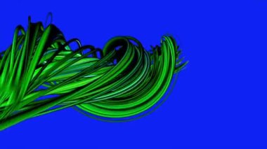 Mavi ekran arkaplanında hareket eden canlandırma video döngüsü soyut kablo hattı