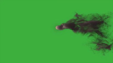 Animasyon video duman ışık enerjisi yeşil ekran arka planında hareket ediyor