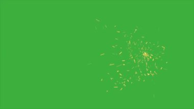 Yeşil ekran arkaplanında hareket eden canlandırma video kıvılcımı