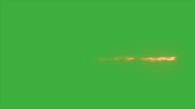 Yeşil ekran arkaplanındaki canlandırma video döngü ateş elemanı 