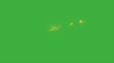 Yeşil ekran arkaplanındaki canlandırma video döngü ateş elemanı 