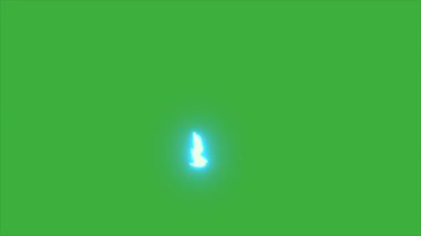 Animasyon video döngüsü yeşil ekran arka planı üzerinde enerji elemanı etkisi 