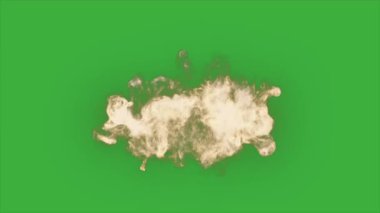 Yeşil ekran arka planında canlandırma video döngüsü enerji dumanı