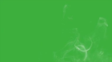 Yeşil ekran arka planında hareket eden canlandırma video duman elemanı efekti 