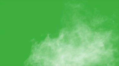 Yeşil ekran arka planında hareket eden canlandırma video duman elemanı efekti 