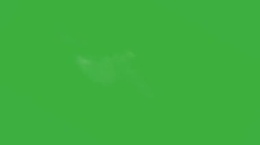 Yeşil ekran arka planında hareket eden canlandırma video duman elemanı efekti 