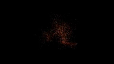 Gerçekçi yüzen közler siyah ekran arkaplanındaki parçacıkları yakar. Bu element etkisini görüntülerin karışım modu üzerinde kullanabilirsiniz. .