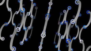 Siyah ekran arkaplanı üzerinde hareket eden canlandırma videosu soyut