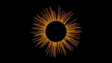 Siyah ekran arkaplanı üzerinde hareket eden canlandırma videosu soyut salınım diyagramı