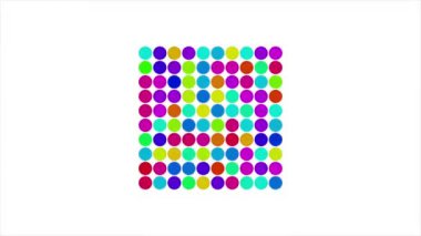 Beyaz bckground üzerinde hareket eden animasyon video çember rengi