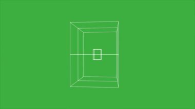 Yeşil ekran arka planında dönen kutuların canlandırılmış videosu