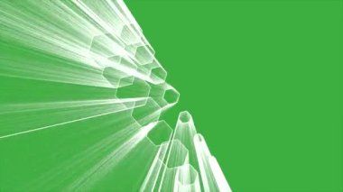 Yeşil ekran arka planında hareket eden altıgenlerin canlandırılmış videosu 