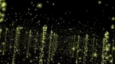 Siyah arkaplan üzerinde hareket eden canlandırılmış video parçacığı 