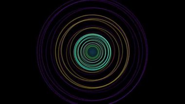 Siyah arkaplan üzerinde hareket eden canlandırma video soyut çemberi 