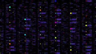 Hareket bulanıklığı efektiyle siyah arkaplan üzerinde hareket eden canlandırma video soyut