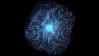 Hareket bulanıklığı efektiyle siyah arkaplan üzerinde hareket eden canlandırma video soyut