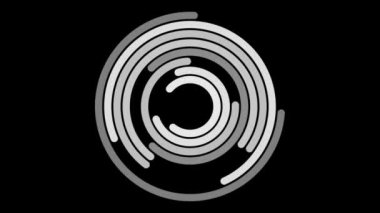 Siyah arkaplan üzerinde hareket eden canlandırma video soyut çemberi 