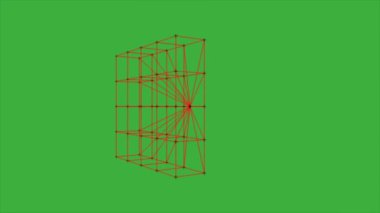 Yeşil ekran arkaplanı üzerinde hareket eden canlandırma videosu soyut küp