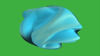 Yeşil ekran arkaplanı üzerinde hareket eden canlandırma videosu 3d soyut