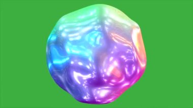 Yeşil ekran arkaplanı üzerinde hareket eden canlandırma videosu 3d soyut