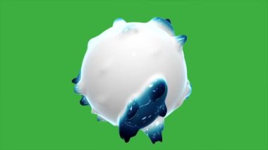 Yeşil ekran arkaplanı üzerinde hareket eden canlandırma videosu 3d soyut