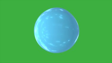 Yeşil ekran arkaplanı üzerinde hareket eden canlandırma video küresi