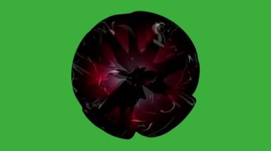  Yeşil ekran arkaplanı üzerinde hareket eden canlandırma videosu soyut küresi