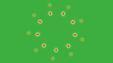 Yeşil ekran arkaplanında hareket eden video canlandırması soyut döngüsü