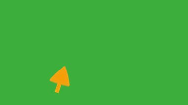 Yeşil ekran arkaplanında hareket eden video canlandırma oku döngüsü 