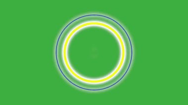 Hareket bulanıklığı efektiyle yeşil ekran arkaplanı üzerinde hareket eden video canlandırma çemberi döngüsü 