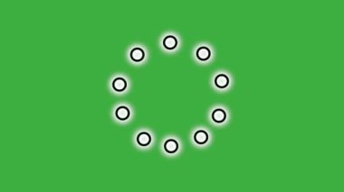 Hareket bulanıklığı efektiyle yeşil ekran arkaplanı üzerinde hareket eden video canlandırma çemberi döngüsü 