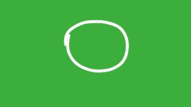 Hareket bulanıklığı efektiyle yeşil ekran arkaplanı üzerinde hareket eden video canlandırma çemberi döngüsü 