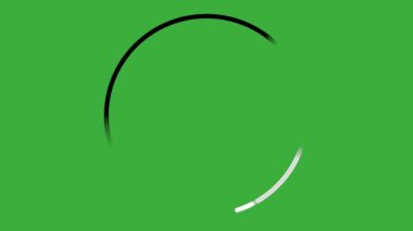 Hareket bulanıklığı efektiyle yeşil ekran arkaplanı üzerinde hareket eden video canlandırma çemberi döngüsü 