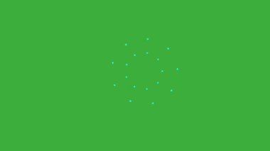 Hareket bulanıklığı efektiyle yeşil ekran arkaplanı üzerinde hareket eden video canlandırma çemberi döngüsü 