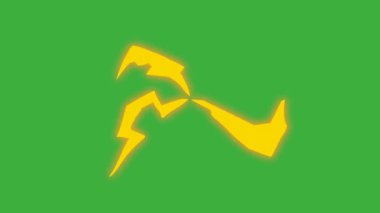 Yeşil ekran arka planında hareket eden video animasyon çizgi filmi elektrik döngüsü